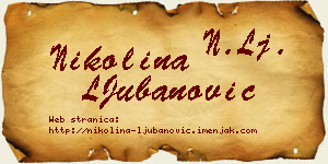 Nikolina LJubanović vizit kartica